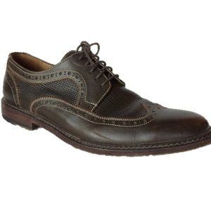 Johnston & Murphy Dark Brown Textured Wingtip Derby